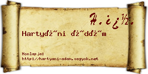 Hartyáni Ádám névjegykártya